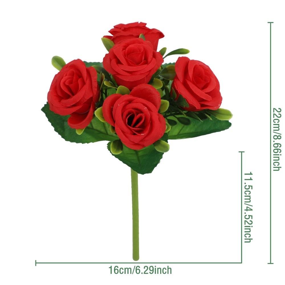 

Silk Cloth Artificial Pansy Flowers Dyed Edged Flower Bouquet Simulation Flowers Photography Props 02-Red