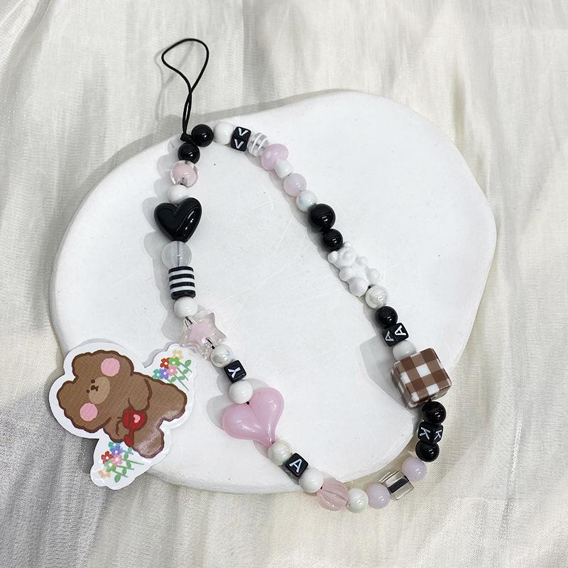 Star Heart Butterfly Pearl Beaded Phone Chain Hanging Cord Charms Phone Case Strap Summer Handmade Mobile Lanyard Jewelry Gifts