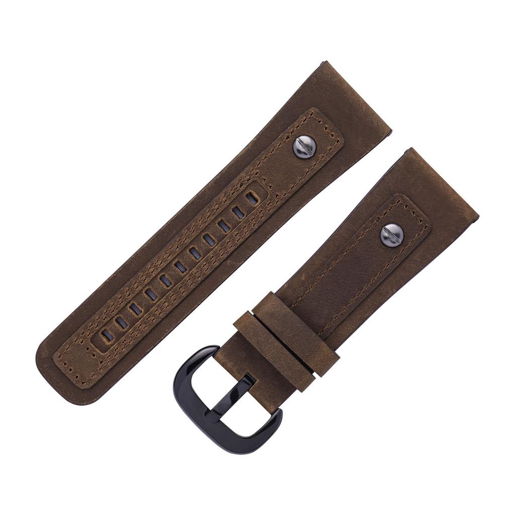 Applicable To The First Layer Of Leather Watch On Friday, Suitable For 28Mm/Retro Suede Brown M2/M1.
