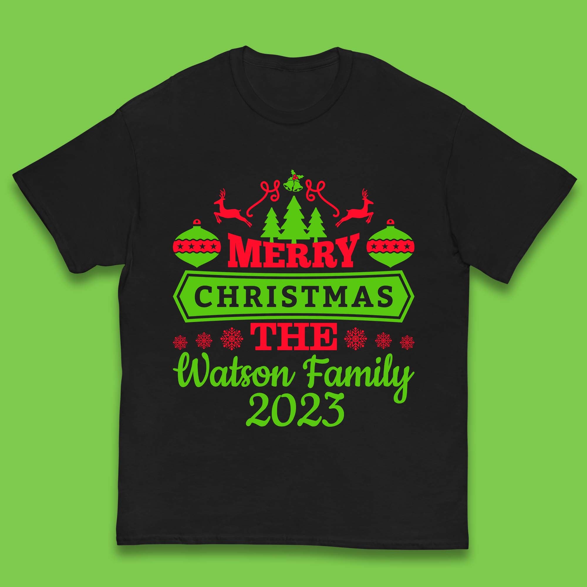 Personalised Family Christmas Kids T-Shirt 140