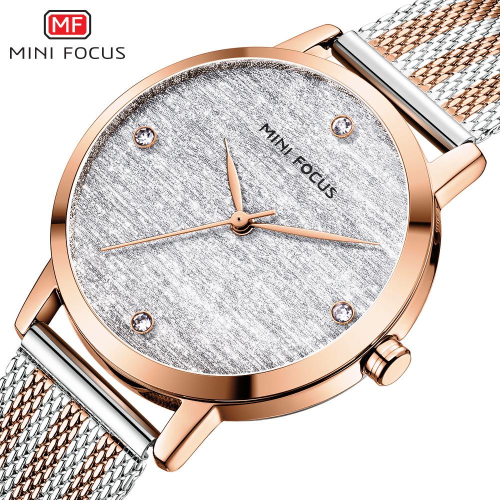 Light Luxury Silk Dial Japanese Movement Diamond-encrusted Waterproof Milan Mesh Strap