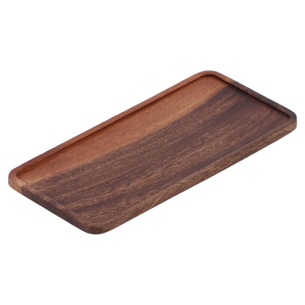 Wooden Fruit Tray Matte Coffee Cup Saucer Retro Texture Food Serving Platter  Daily Use