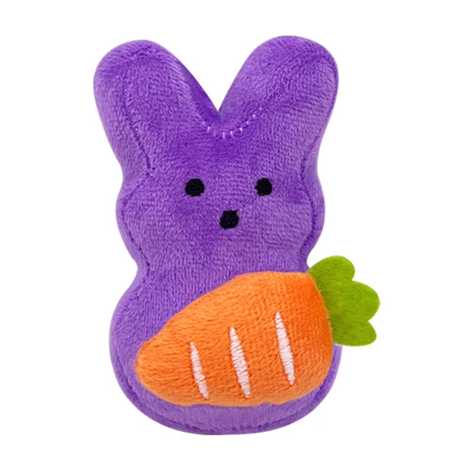 

Plush Bunny Stuffed Animal Soft Plush Toy with Carrot Design Suitable for Home Decoration and Playtime for Kids and Adults фіолетовий