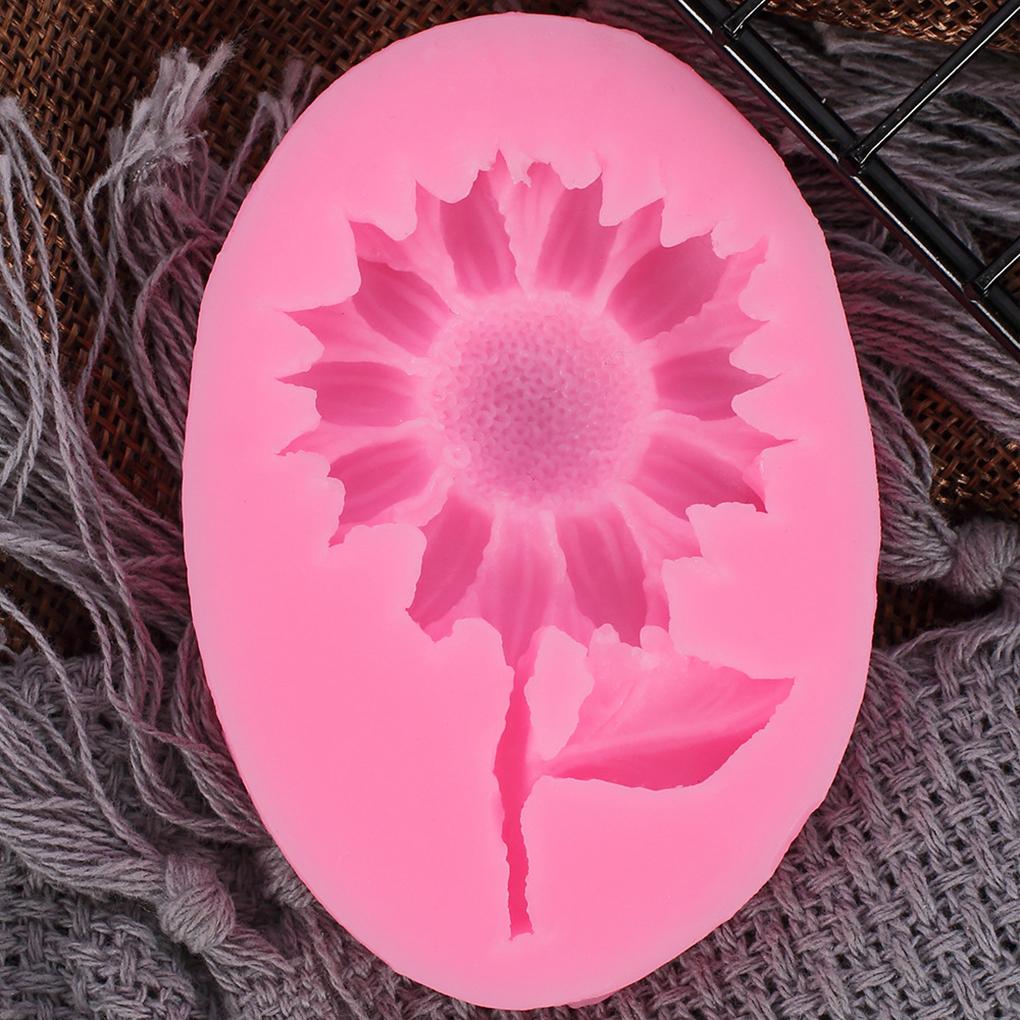 Silicone Sunflowers Shape Mold Cute Reusable Non-stick Heats-resistant Sugar Candy Chocolate Home Kitchen Mould