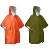 Noodoverlevingsponcho met thermische capuchon, draagbare outdoor deken met waterdichte en winddichte folie, ideaal voor kamperen, wandelen en reizen.