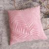 1Pc Velvet Leaf Throw Pillow Covers, Modern Square Decorative Pillowcase, Neutral Palm Cushion Case for Sofa Couch 18 x 18 Inch