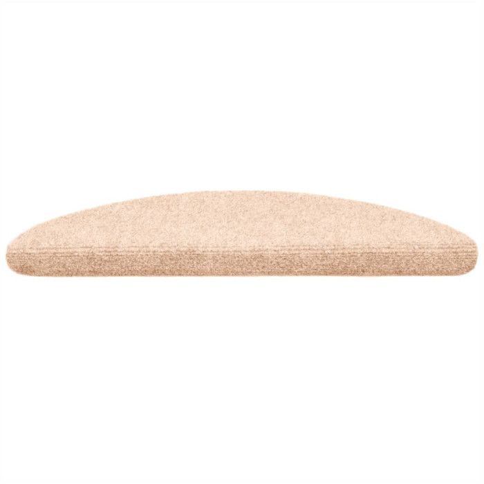 VidaXL Tapis d'escalier auto-adhésifs 15 pièces 56 x 17 x 3 cm Marron clair Demi-rond 132690