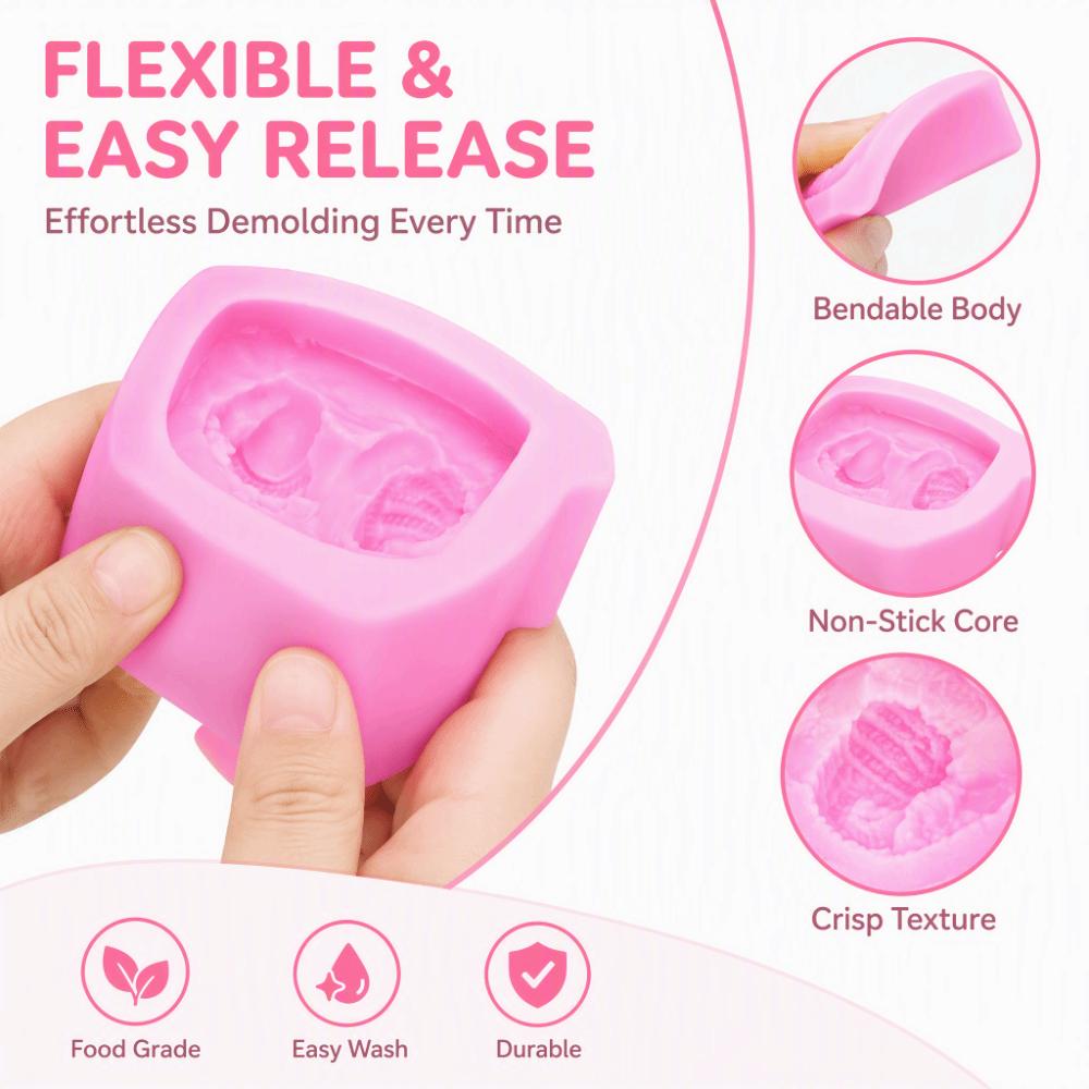 Food Grade Silicone Sleeping Baby Mold Flexible 3D Fondant Mold Baby Shower Mold  Fondant Cake