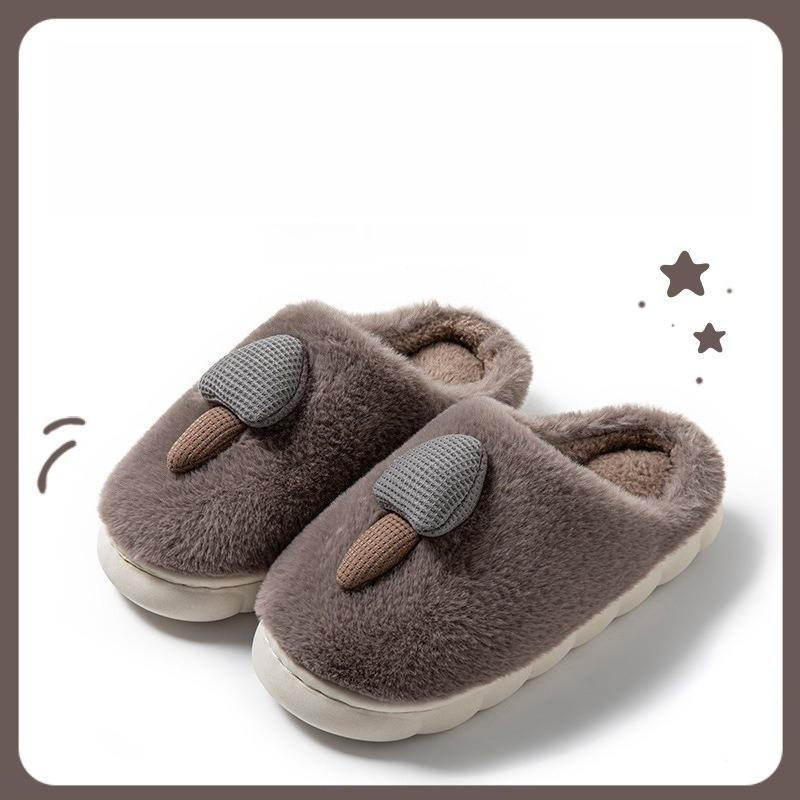 Fashion Couple's Cotton Shoes Winter New Thicken Warm Women's Home Cotton Slippers Lightweight Comfortable Plush Soft Sole Men's Flats