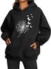 Women's Fall/Winter Warm Printed Oversized Fleece-Lined Hoodie Women's Fashion Hoodie Female Winter Sweatshirt