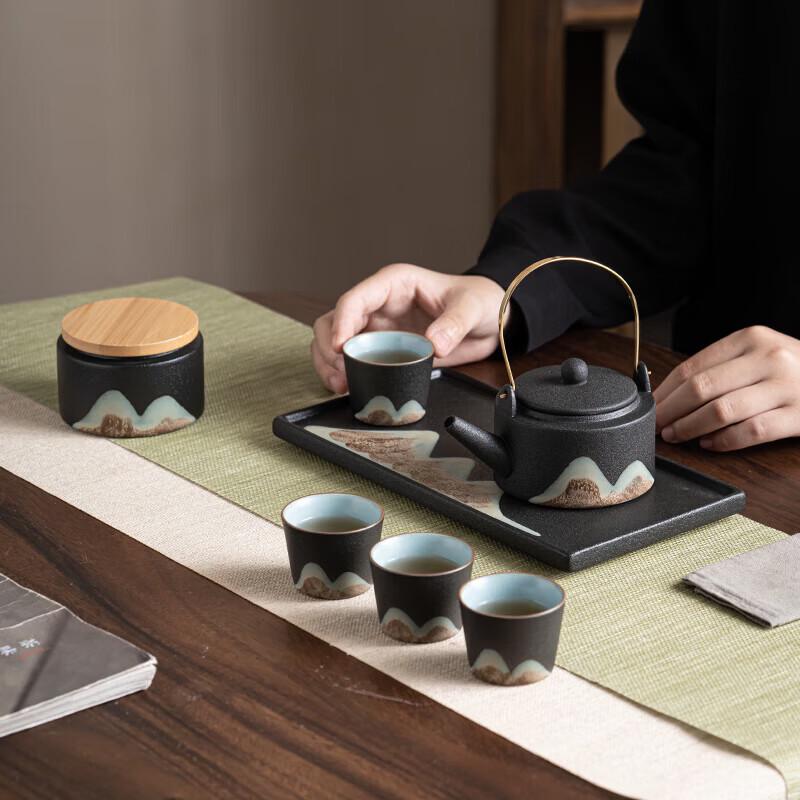 Sushic Hand-Painted Ceramic Kung Fu Tea Set