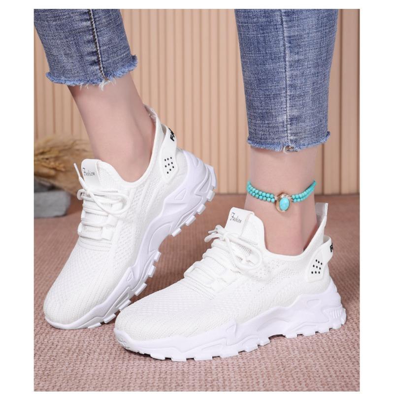 Women's Breathable Mesh Chunky Sneakers - Lightweight Athletic Shoes with Non-Slip Sole
