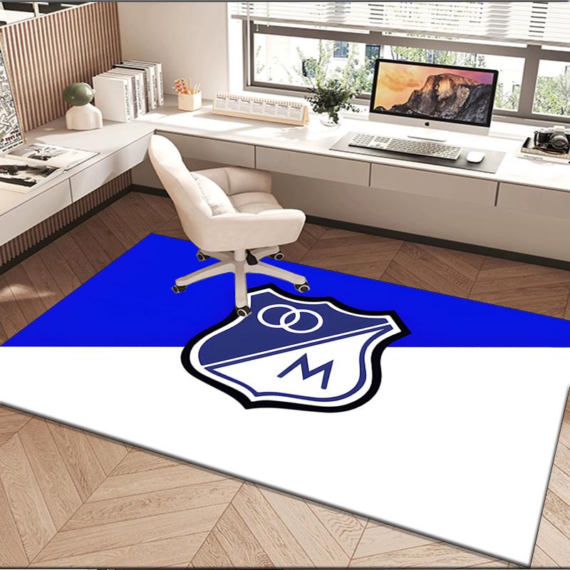 1PC rug Blue And White Shield Millonarios Carpet, Chair Rug,Area Rug for Office Bedroom living rooms bedroom, Doormat decor Christmas fan gifts