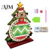 Christmas Countdown Calendar DIY Rhinestone Painting Calendar, 25 Days Rotating Holiday Activity Tree Advent Wooden Tabletop Ornament for Home