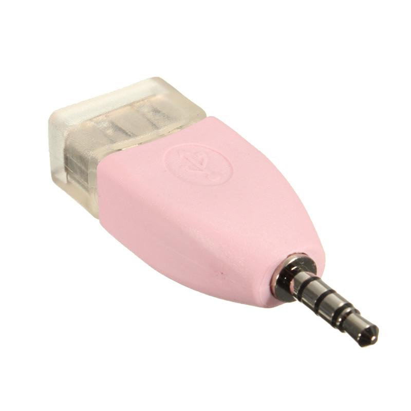 Audio Converter 3.5mm Male AUX Audio Plug Jack To USB 2.0 Female Converter Adapter for Car Audio
