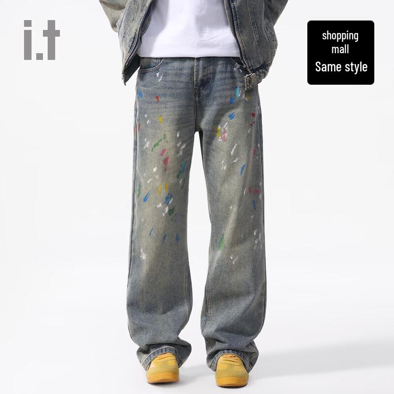 CHOCOOLATE i.t Retro Graffiti Tintenspritzer Weite Jeans