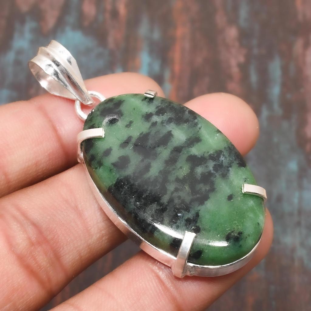 Lovely Ruby Zosite Gemstone Handmade Solid 925 Sterling Silver Jewelry Pendant