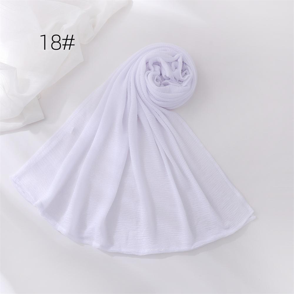 New Crinkle Cotton Polyester Hijab Scarf For Women Muslim Headscarf Wraps Solid Plain Shawls Islamic Headband Turbans Foulard