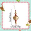 Christmas Tree Ball Ornament Gourd Shaped Bauble with Hook Rope Shiny Xmas Hanging Decoration for