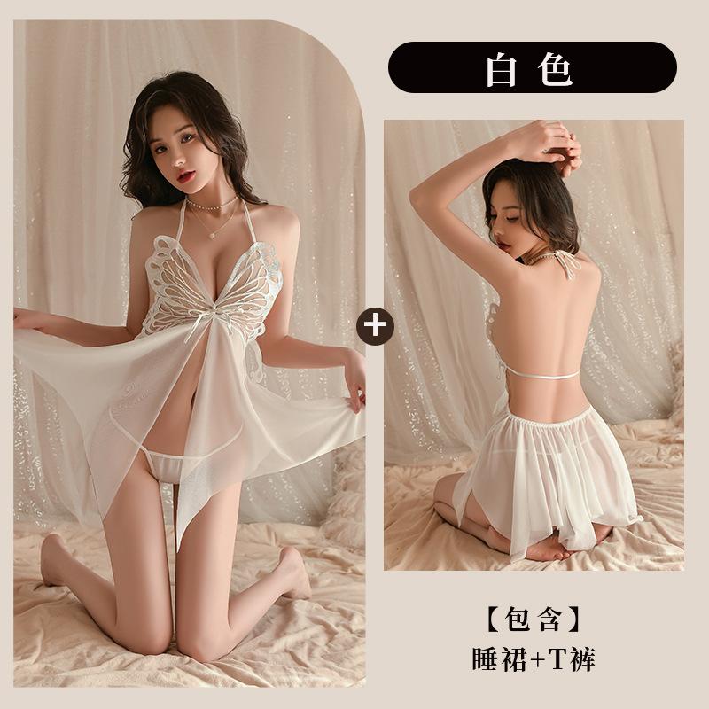 Sexy underwear pure lust female hot butterfly transparent uniform temptation 717