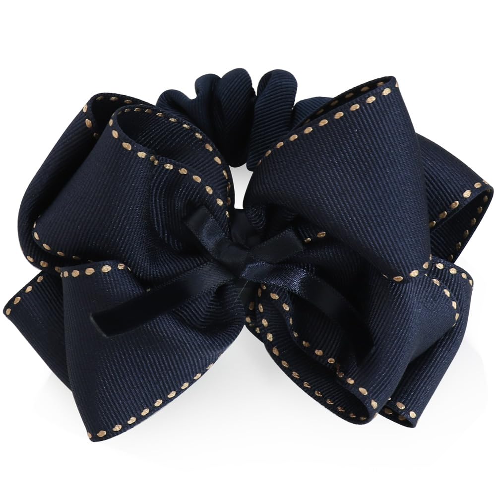 JewelVOX Chouchou Hair Accessory Women Ribbon Grosgrain Adult Stylish Navy