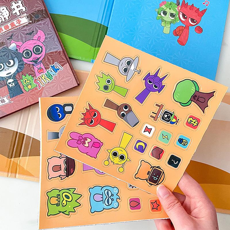 1 Set Children Diy Handmade Cut Paper Book Sprunki Incrediblebox 18Cm Large Magnetic Quiet Book Magnetic Toy Birthday Gift