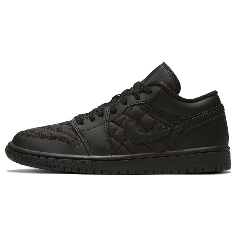 Air Jordan 1 Low Triple Black Quilted Women Sneakers DB6480-001