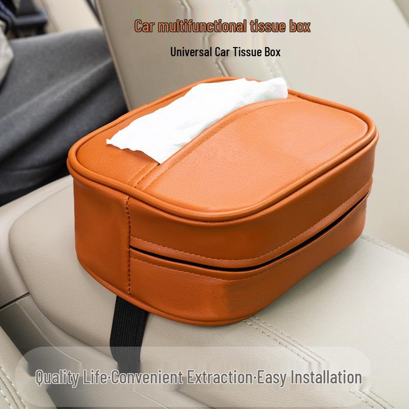 Hängende Leder-Auto-Taschentuchbox mit Kordelzug für alle Jahreszeiten