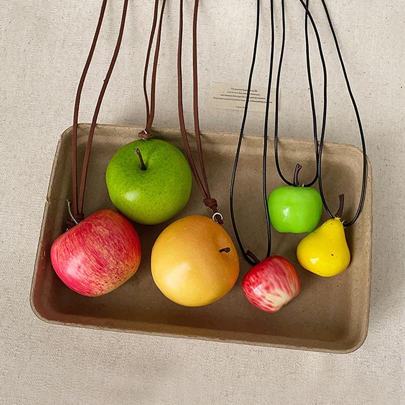 Funny  Bag Accessories Trend Fruits Pendant Necklace For Women Girls Y2K Cute Party Necklace Aesthetic Jewelry