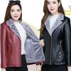Podzim Zima Teplý Kabát z Umělé Kožešiny Dámská Kožená Bunda Dámské Slim Moto Biker Základní Bundy Plyšové Ležérní Krátké Svrchní Oblečení XL-6XL