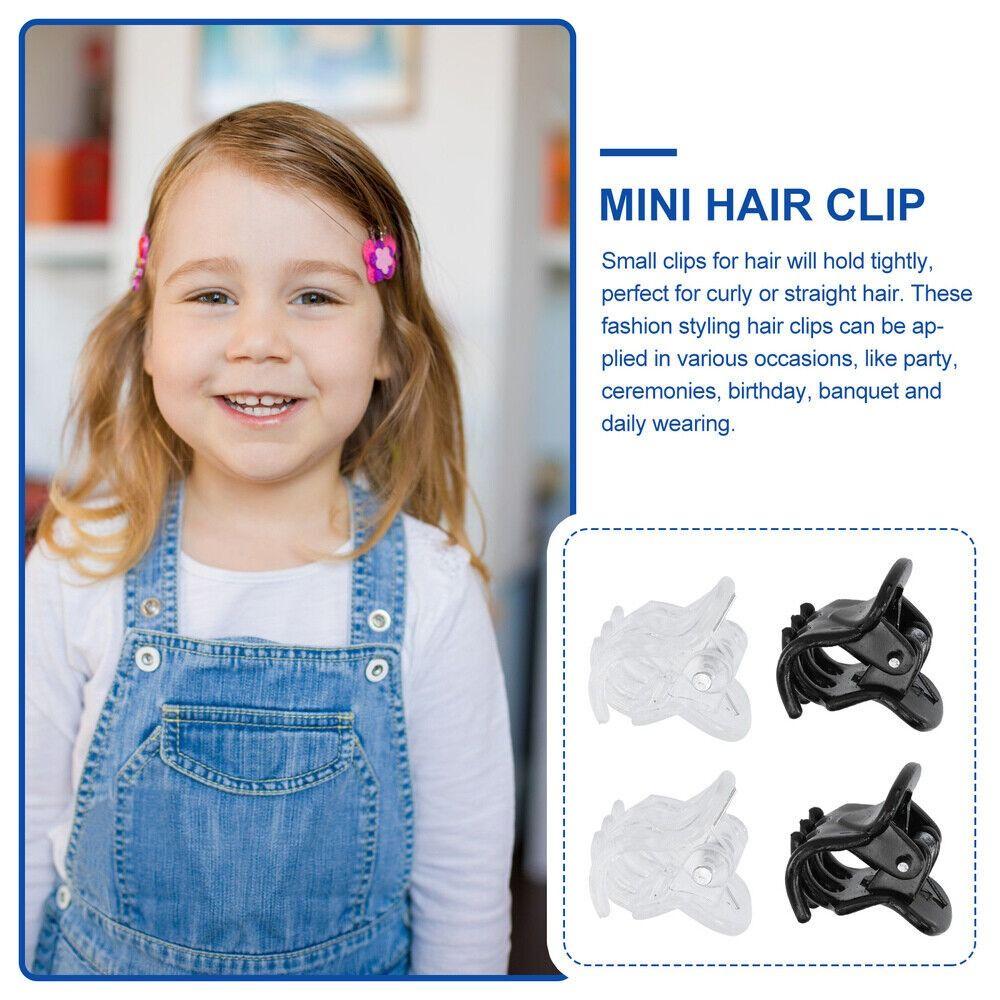 

12Pcs Handmade Hair Clips Acrylic Bangs Hair Clip Cute Tiny Hair Clamp Baby чорний
