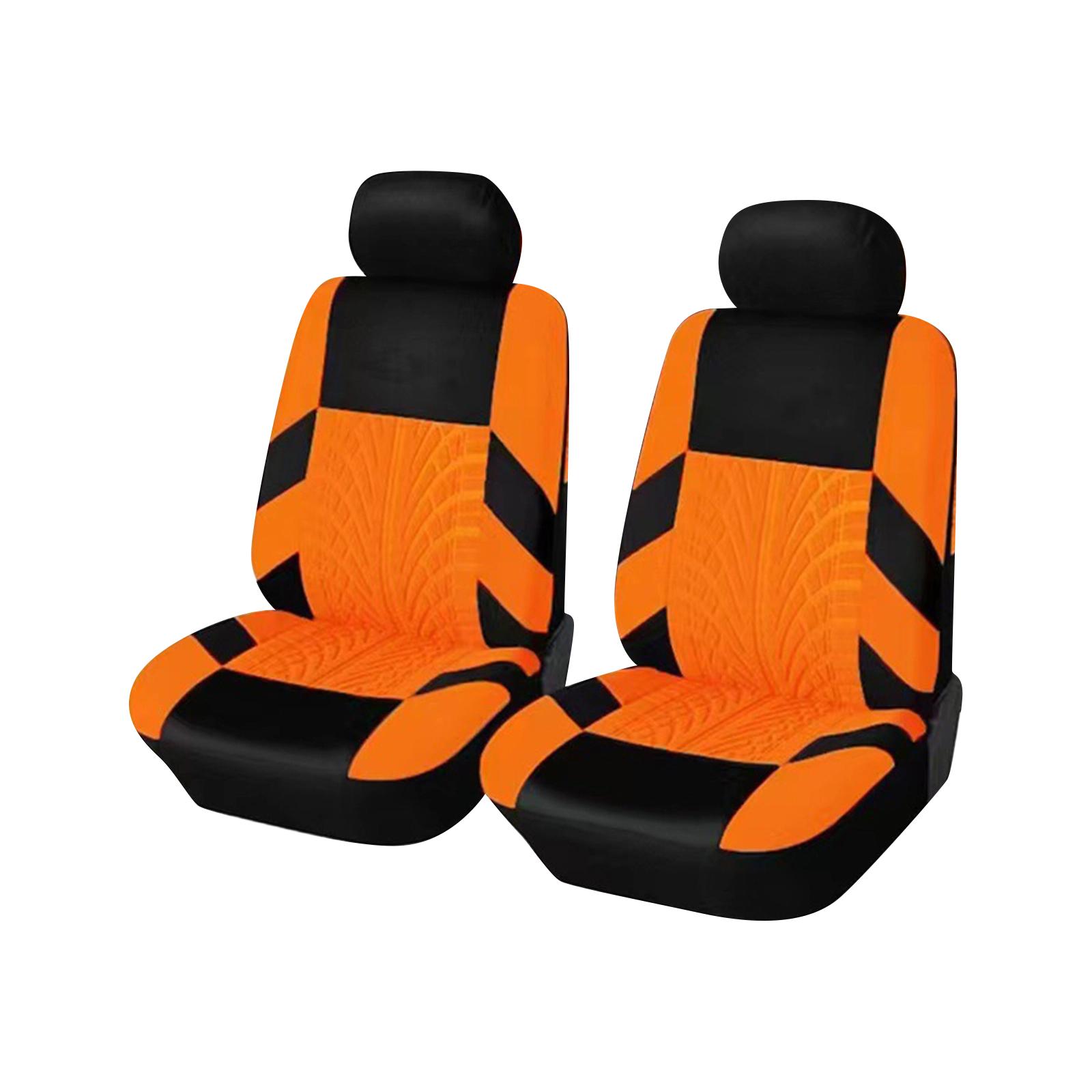 

Universal Fit Knitted Fabric Car Seat Cover Set with Tire Tread Embossed Pattern for Front and Rear Seats Interior Protection One Size
