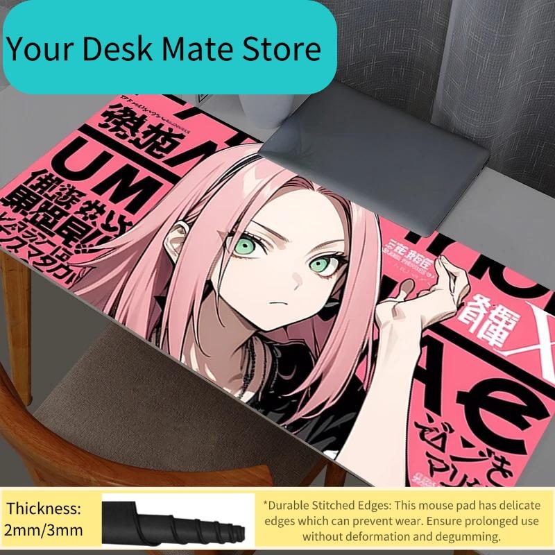 Naruto Sakura Haruno Mouse Pad Anime Mouse Pads Gaming Accessories Mousepad Gamer PC Completo Computer Keyboard Desk Mat Varmilo