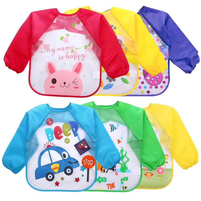 Baby Bibs Infant Burp Clothes Long Sleeve Waterproof Feeding Accessories