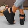 Damen Sandalen Sommer Keilsandalen Damen Plateau Hohe Absätze Schuhe Sexy Offene Sandale