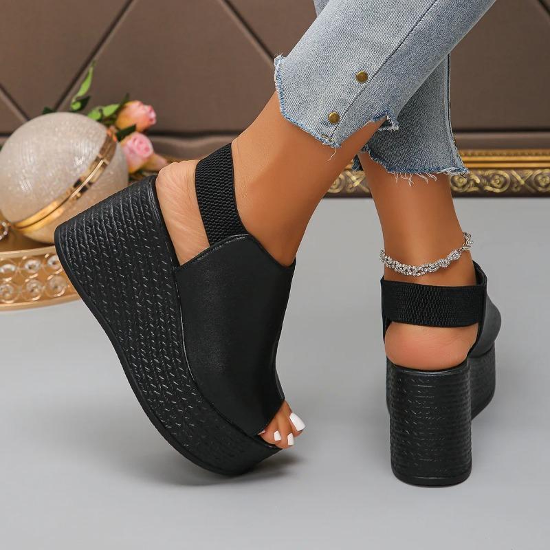 Damen Sandalen Sommer Keilsandalen Damen Plateau Hohe Absätze Schuhe Sexy Offene Sandale