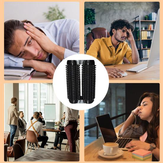 3D Printed Spiky Roller Fidget Toy Anxiety Stress Relief Kids Teens Adults Handheld Bumpy Rolling Massage Stick Portable Double-Rows Roller Sensory