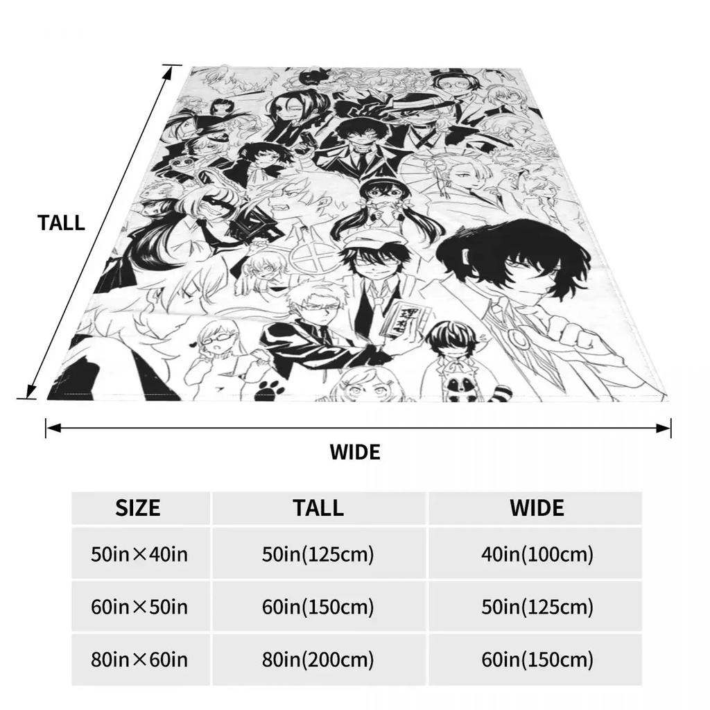 Bungou Stray Dogs Anime Manga Deken Velvet Dazai Osamu Lichtgewicht Worpdekens voor Vliegtuigreizen Slaapkamer Quilt