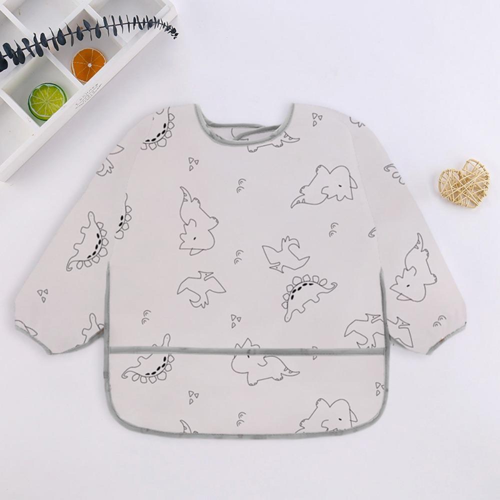 Justerbara Babyhaklappar Vattentät Långärmad Matningssmock Hållbar Helärmsförkläde