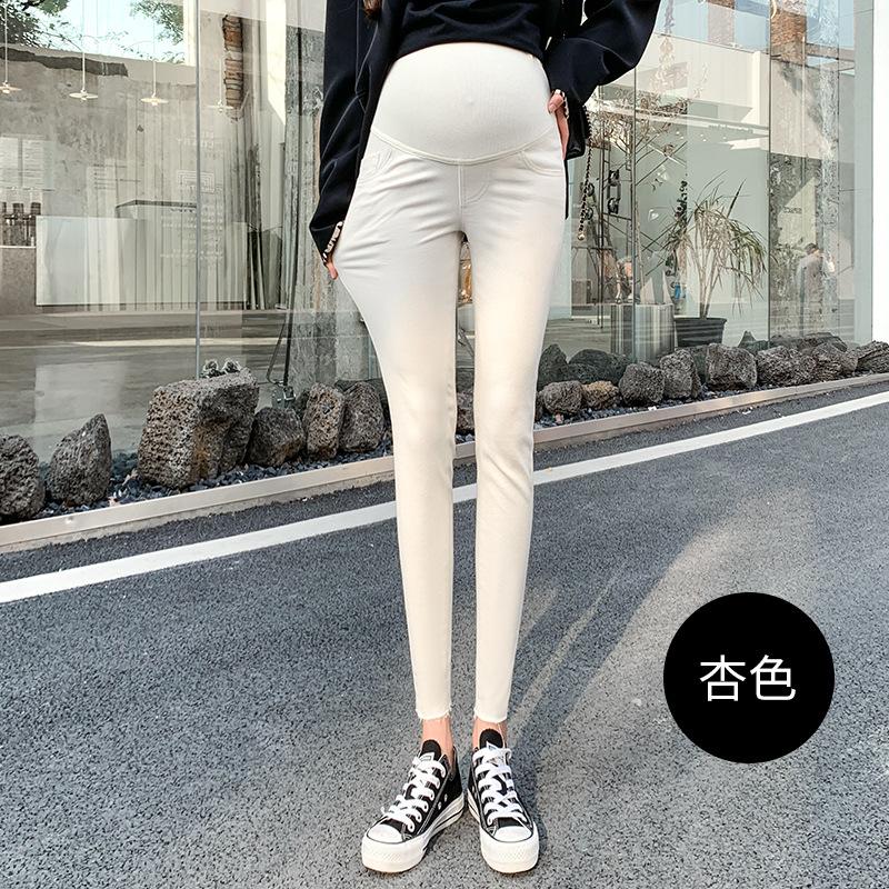 

8 Джинсы для беременных весна и осень брюки-карандаш брюки с поддержкой живота повседневные леггинсы модные тонкие универсальные брюки для матери 2XL абрикосовый