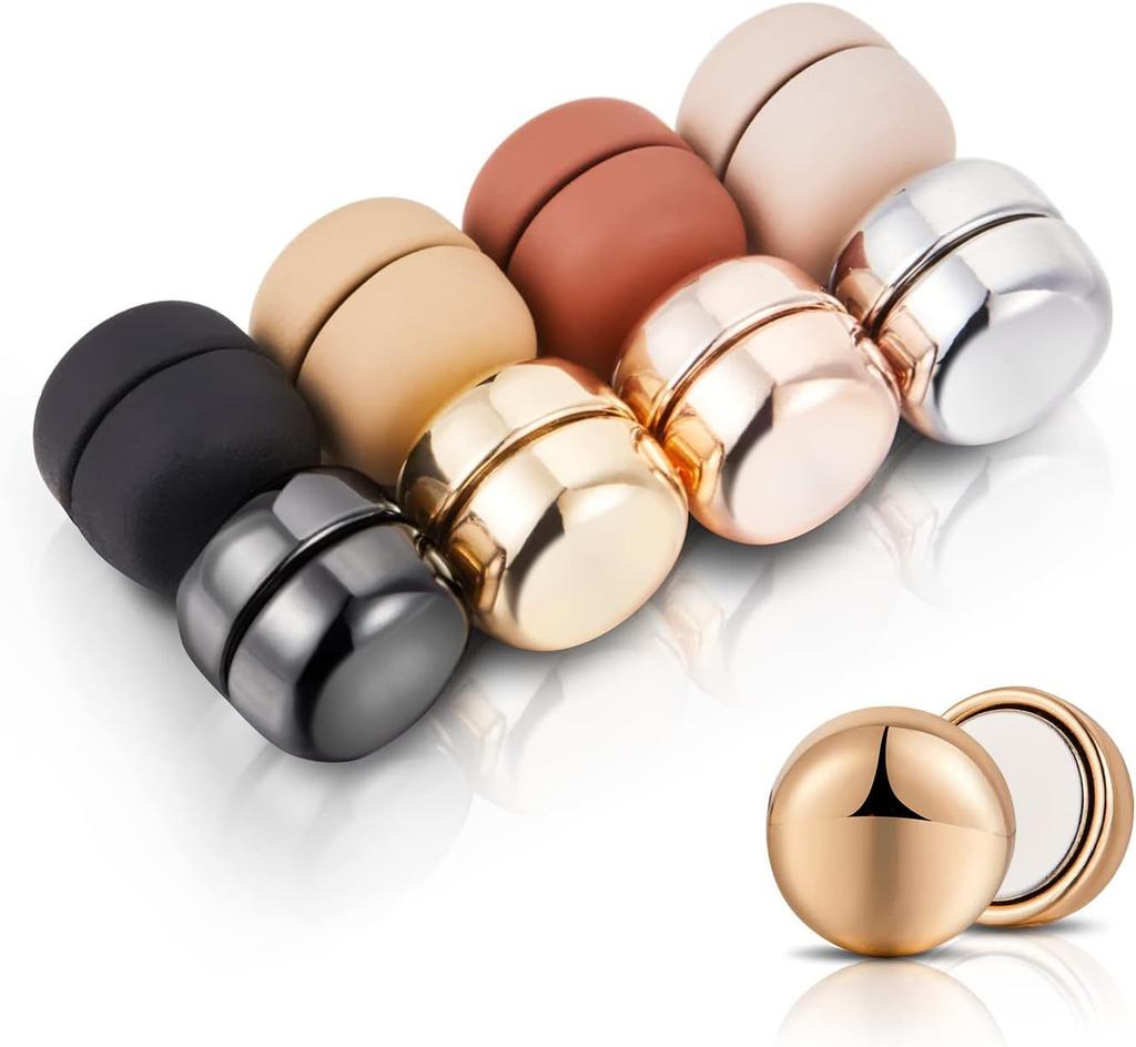 8pcs Hijab Magnetic Pins, Classic Round Shiny Matte Stable Scarf Clips, Colorful Multi-Use Pins For Women Clothing Scarves, Small Scarf Clips