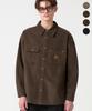 TRILLION Leather Patch Corduroy Work Shirt_4Color