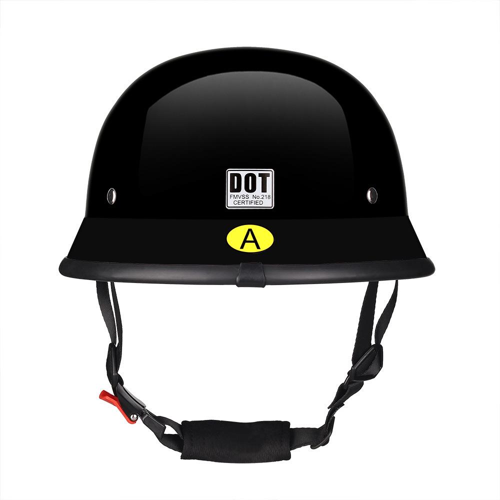 Retro German Style Half Helmet with Goggles: Skull Cap for Scooters & Motorcycles, 3C Certified