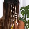 Beach Conch Starfish Scallop Tassel Hair Accessory for Women DIY Summer Beach Long Pendant Braided Wax Thread Hair Decoration Jewelry Charm Hair Clip