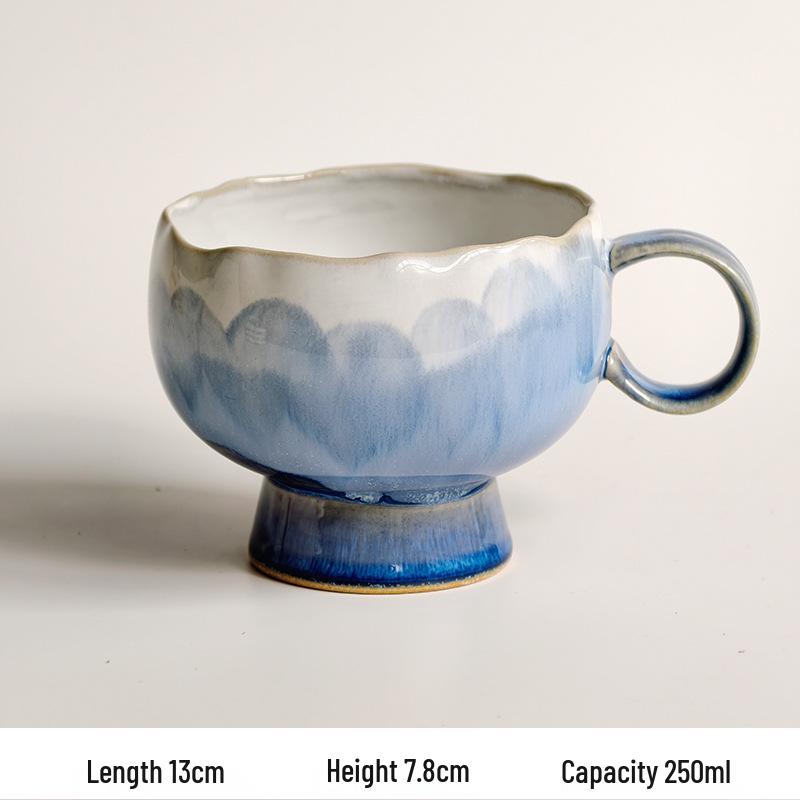 Guirong Blue-Pink Ceramic Latte Mug 250ml