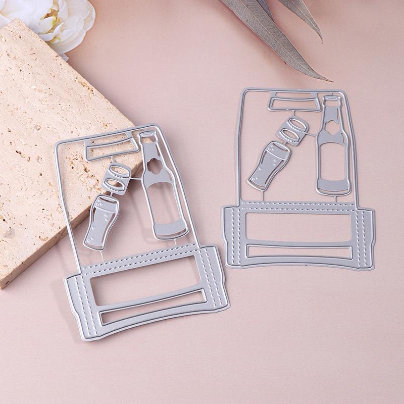 1/2 Stück Bierflaschenkorb Metall Stanzformen Schablonen DIY Basteln Scrapbooking Fotoalbum Dekorative Formen