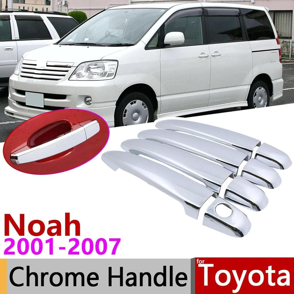 Car Exterior Door Handle Cover for Toyota Noah Voxy R60 2001~2007 Chrome Exterior Door Handle Cover Car Accessories Stickers Trim Set