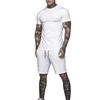 Men's Summer Quick-Dry T-shirt & Shorts Set - Solid Color Activewear for Running and Fitness