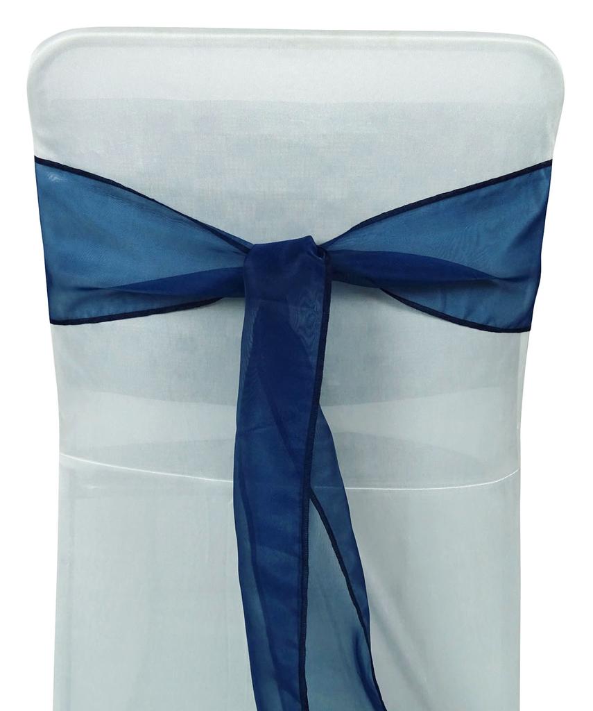 Darling Souvenir Pack Of 25 Organza Chair Sashes Bow Sash For Wedding & Events Supplies Party Decoration Chair Cover Sash - Colors