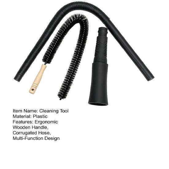 Elektrikli Süpürge Havalandırma Kanalı Temizleme Aracı Ergonomik Saplı Spiral Metal Fırça Başlıklı Esnek Hortum Elektrikli Süpürge Aksesuarı